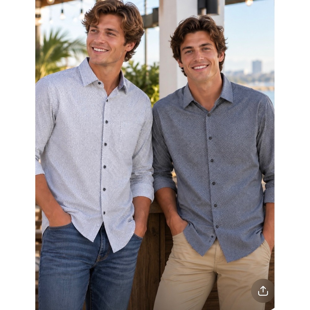 2 CON.STRUCT Men's XL Dress Shirts Bundle Slim Fit Stretch Button Down